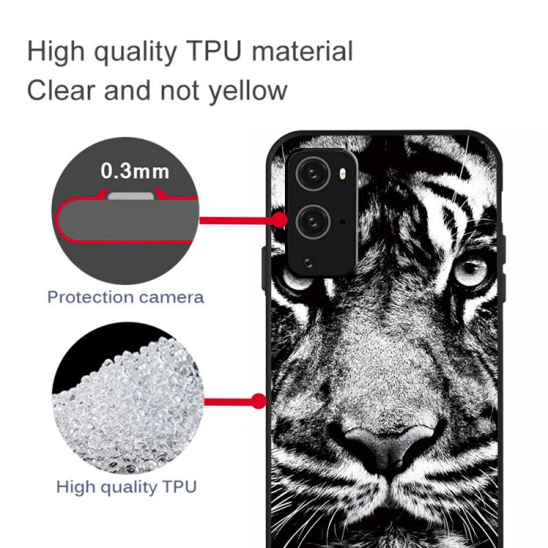 Hülle Für OnePlus 9 Pro Schwarzweiss-Tiger