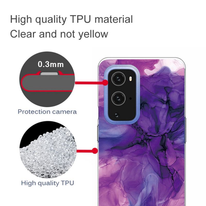 Hülle OnePlus 9 Pro Grau Farbiger Marmor