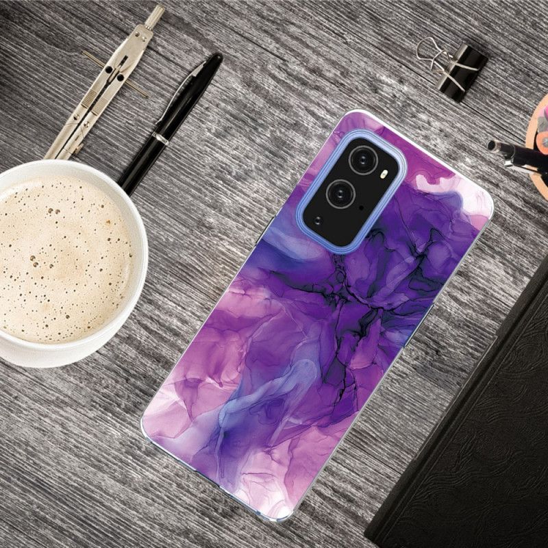 Hülle OnePlus 9 Pro Grau Farbiger Marmor