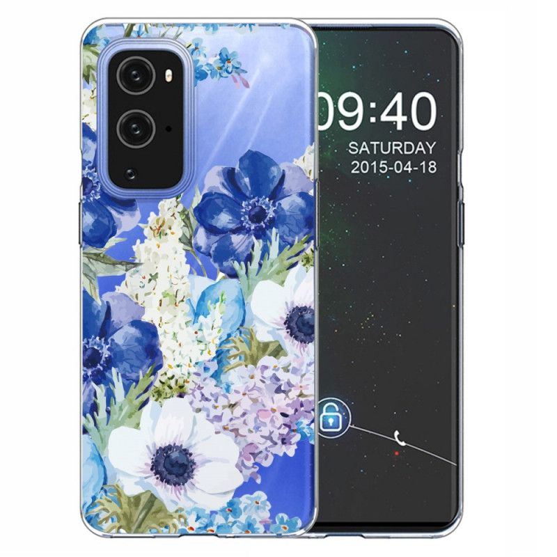 Hülle OnePlus 9 Pro Handyhülle Aquarellblaue Blüten