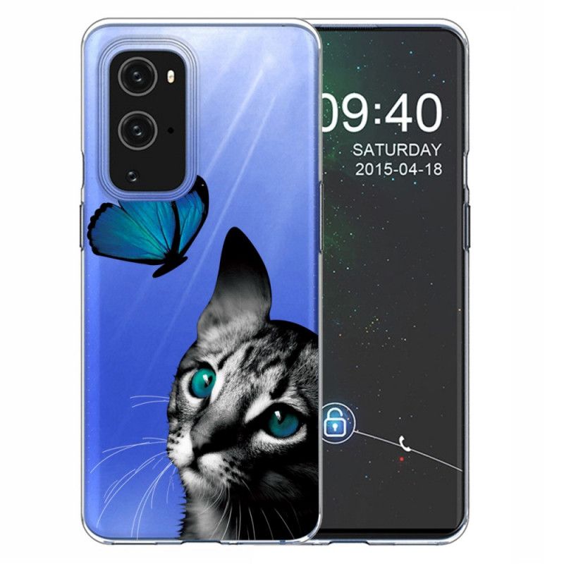 Hülle OnePlus 9 Pro Katze Und Schmetterling