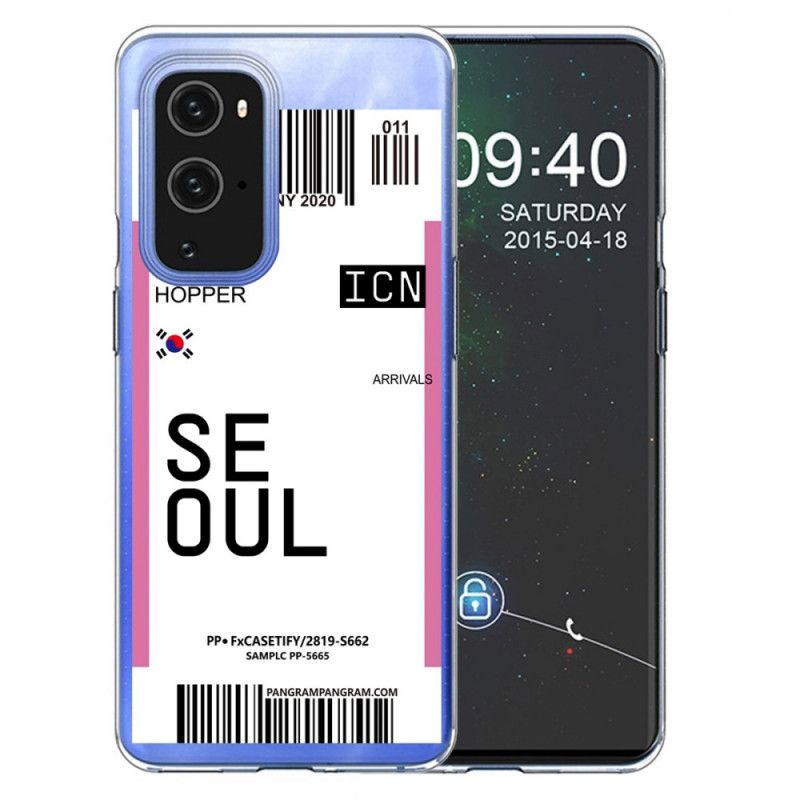 Hülle OnePlus 9 Pro Magenta Handyhülle Bordkarte Nach Seoul