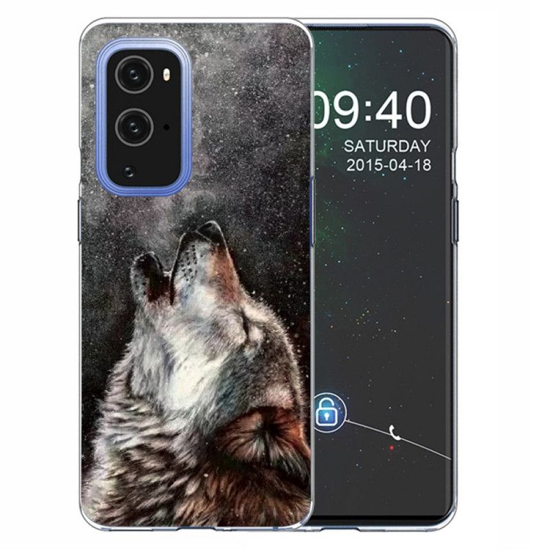 Hülle OnePlus 9 Pro Schwarz Erhabener Wolf