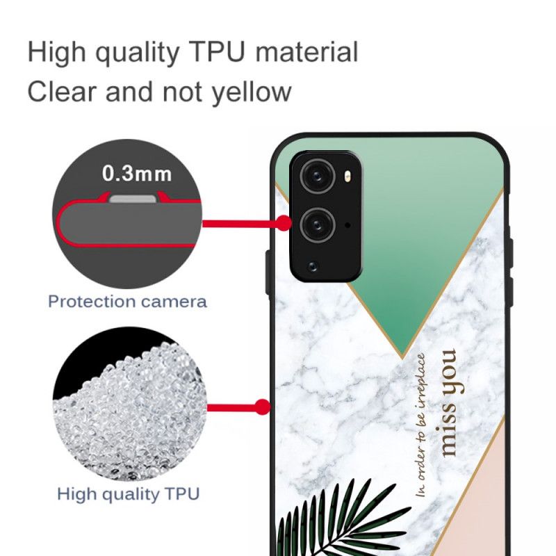 Hülle OnePlus 9 Pro Weiß Stilisierter Marmor