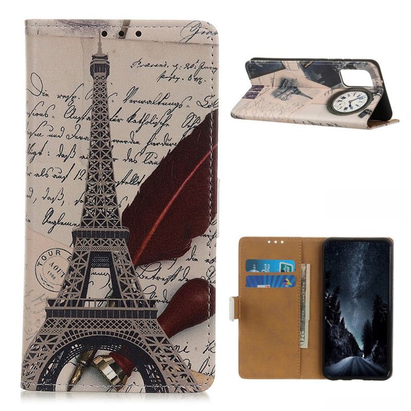 Lederhüllen OnePlus 9 Pro Handyhülle Eiffelturm Des Dichters