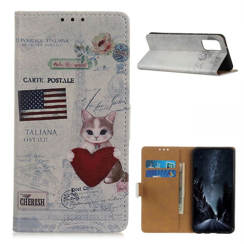 Lederhüllen OnePlus 9 Pro Handyhülle Reisende Katze