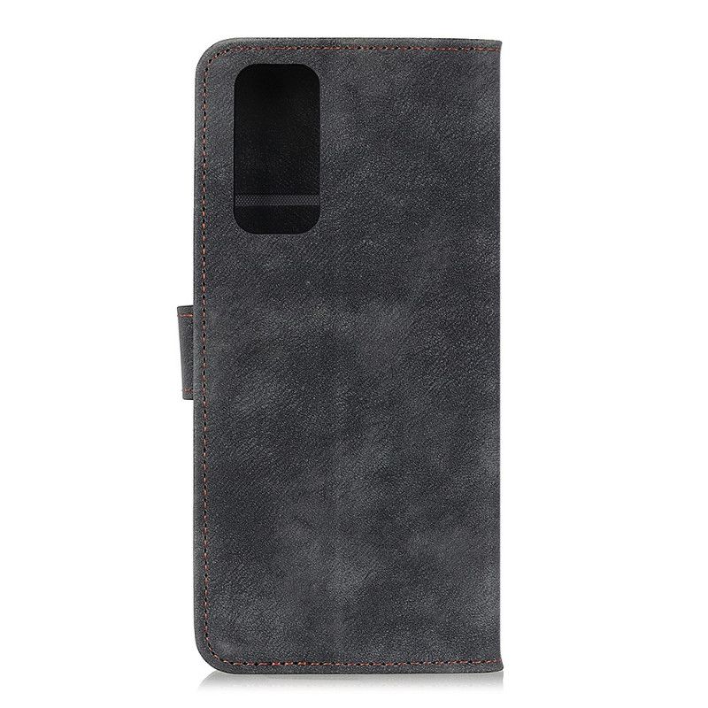 Lederhüllen OnePlus 9 Pro Schwarz Vintage Niet Leder Stil