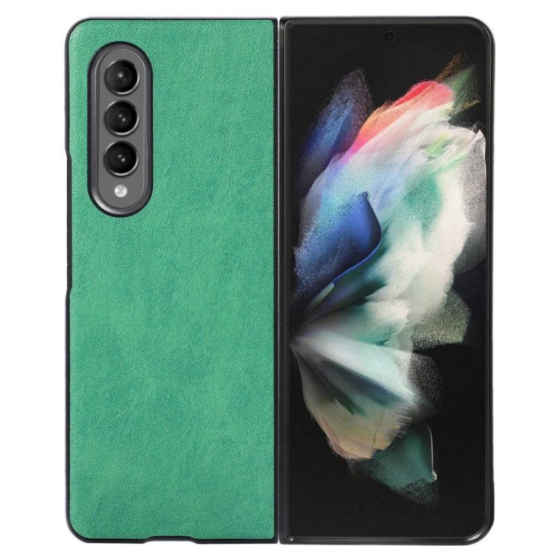 Handyhülle Für Samsung Galaxy Z Fold 4 Zweifarbiges Kunstleder Mit Struktur