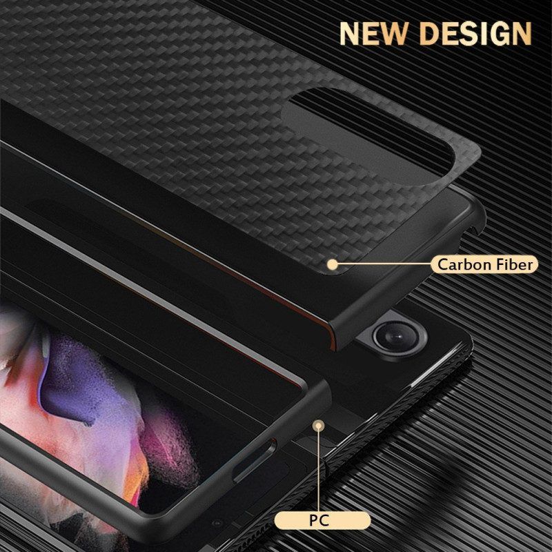 Hülle Für Samsung Galaxy Z Fold 4 Kohlefaser Und Mikrofaser