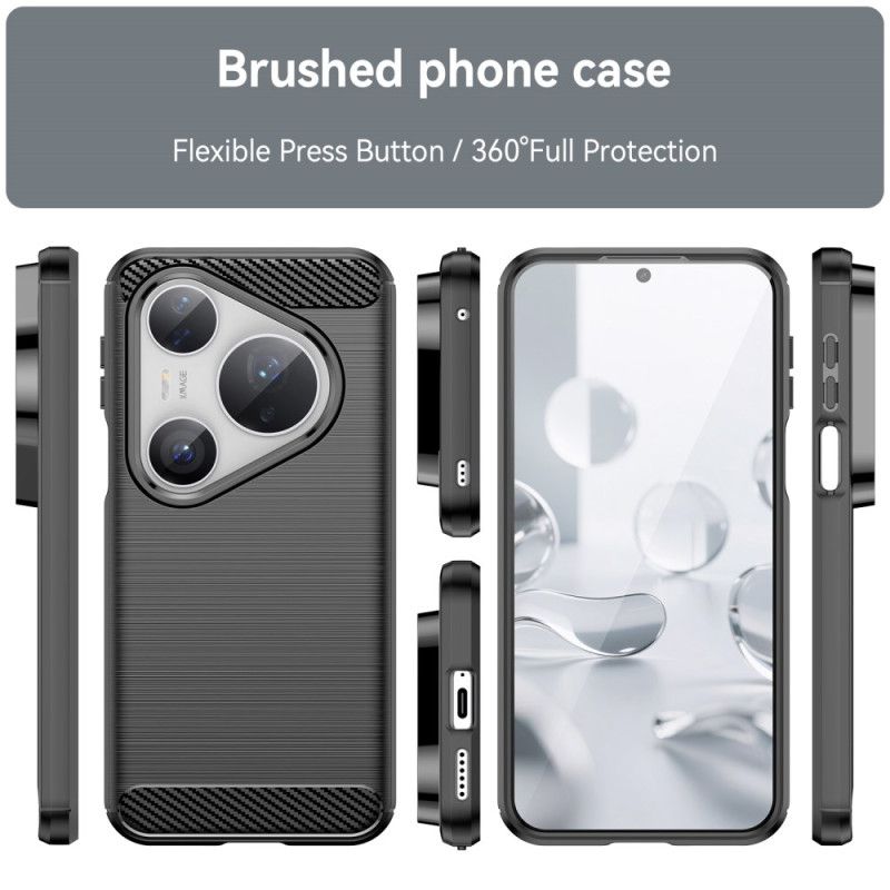 Hülle Huawei Pura 80 Pro Handyhülle Gebürstete Kohlefaser