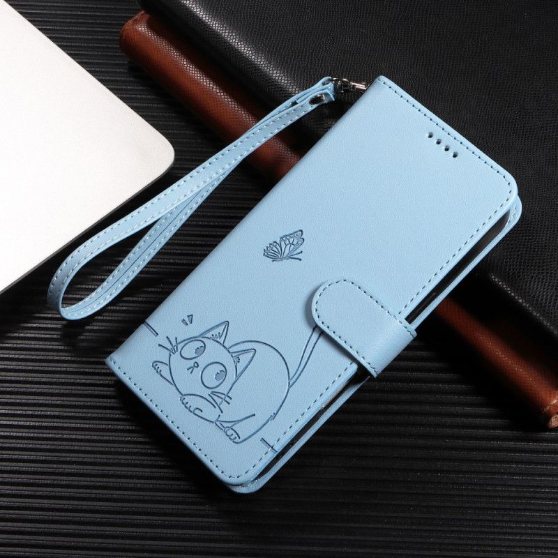 Lederhüllen Huawei Pura 80 Pro Grafische Katze Mit Linien