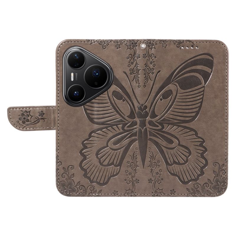 Lederhüllen Huawei Pura 80 Pro Handyhülle Grafischer Schmetterling