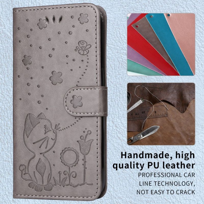 Lederhüllen Huawei Pura 80 Pro Handyhülle Katze Und Biene
