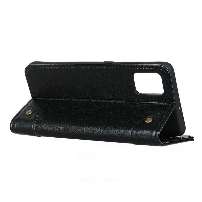 Flip Case Für Samsung Galaxy A41 Schwarz Nappalederstil