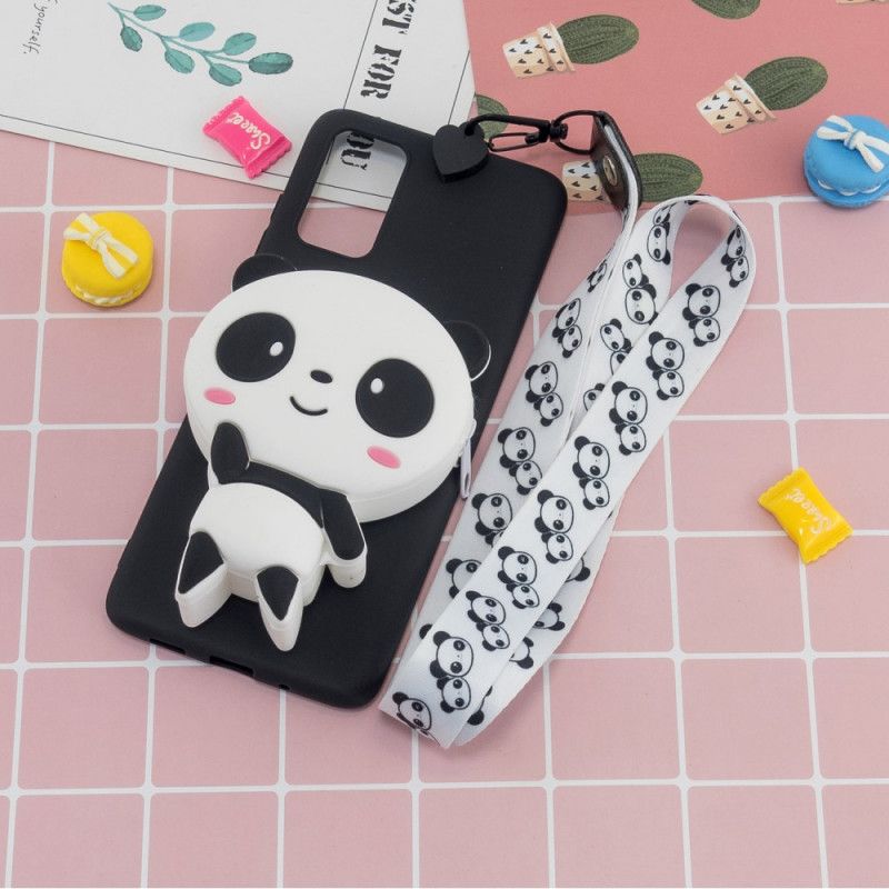 Hülle Samsung Galaxy A41 3D Panda Mit Karabinerarmband