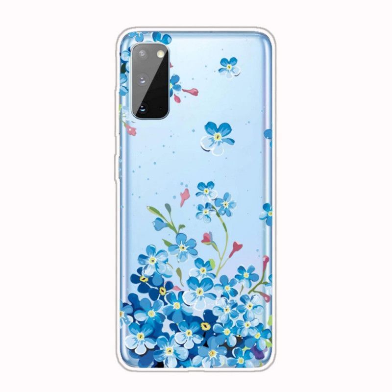 Hülle Samsung Galaxy A41 Blaue Blüten