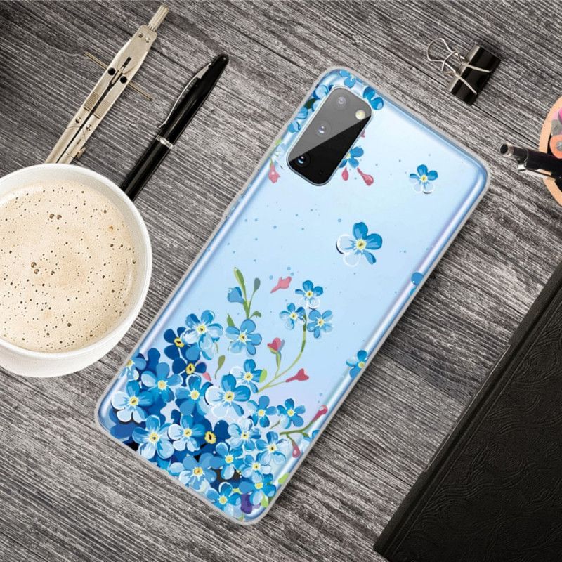 Hülle Samsung Galaxy A41 Blaue Blüten