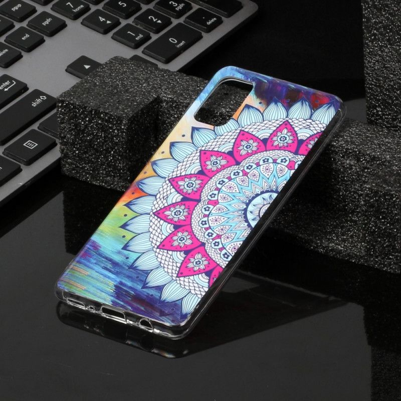 Hülle Samsung Galaxy A41 Handyhülle Fluoreszierendes Farbiges Mandala