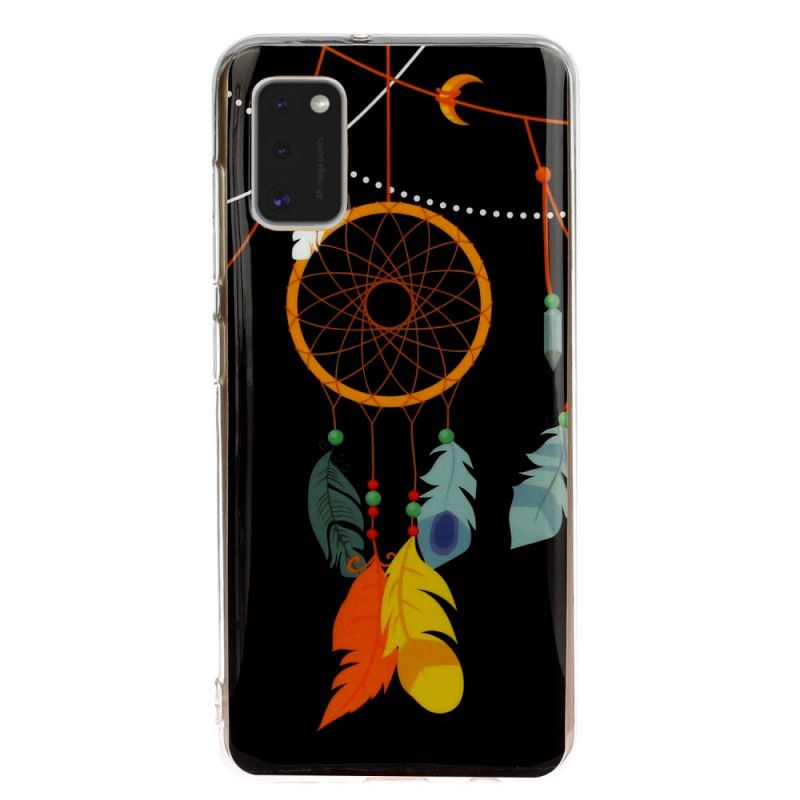 Hülle Samsung Galaxy A41 Schwarz Einzigartiger Fluoreszierender Traumfänger