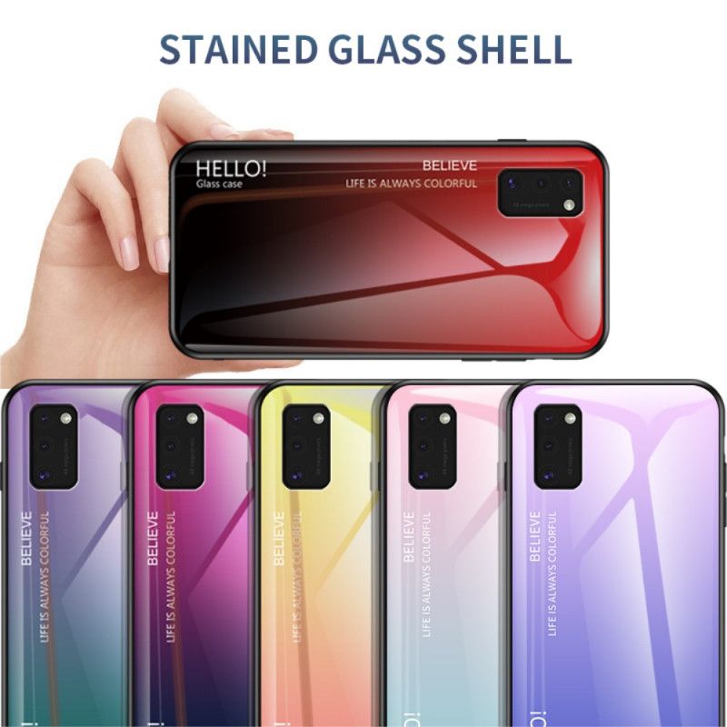 Hülle Samsung Galaxy A41 Schwarz Hallo Gehärtetes Glas