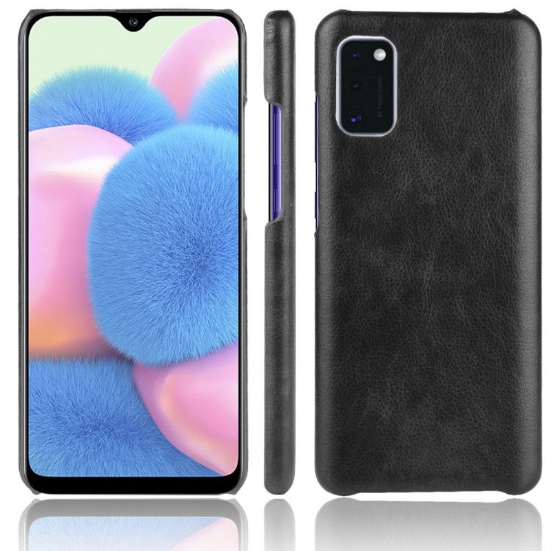 Hülle Samsung Galaxy A41 Schwarz Performance Lychee Ledereffekt