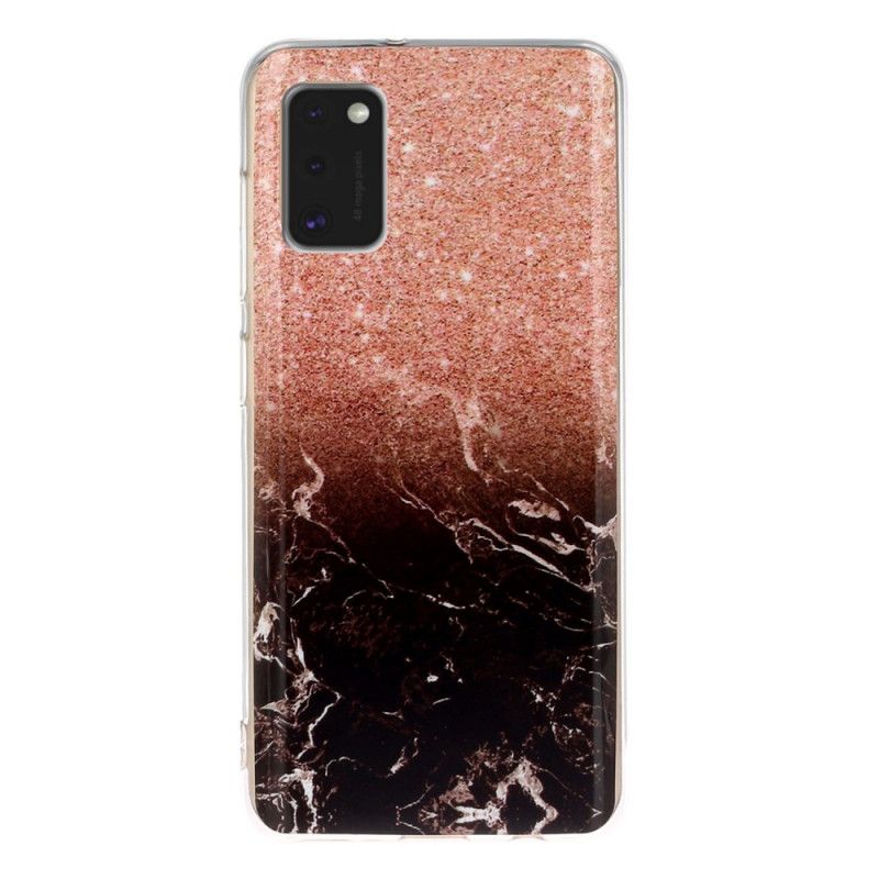 Hülle Samsung Galaxy A41 Schwarz Vereinfachter Marmor