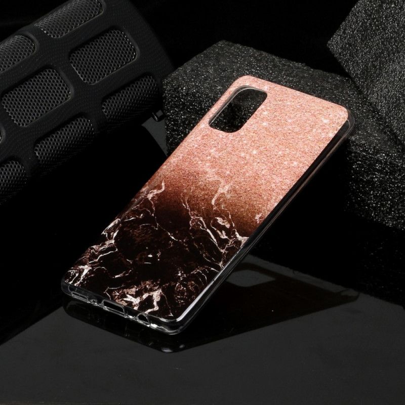 Hülle Samsung Galaxy A41 Schwarz Vereinfachter Marmor