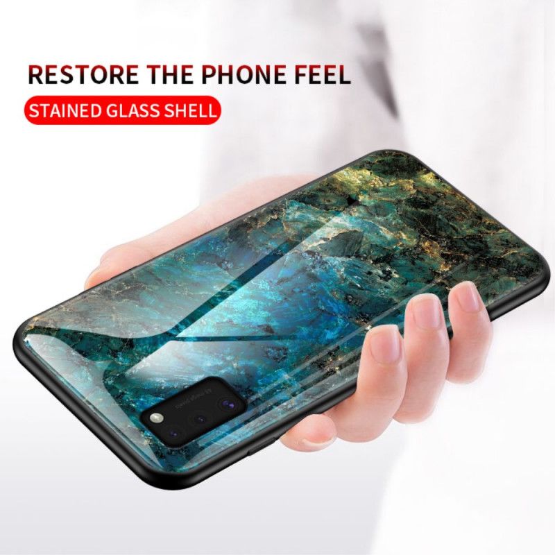 Hülle Samsung Galaxy A41 Schwarz Vorfarbe Des Gehärteten Glases