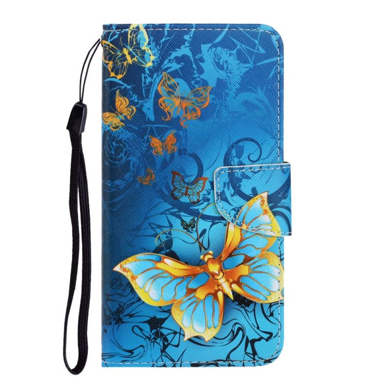 Lederhüllen Für Samsung Galaxy A41 Schwarz Schmetterlingsvariationen Mit Tanga