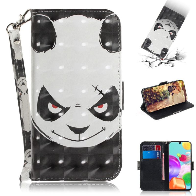 Lederhüllen Für Samsung Galaxy A41 Wütender Panda Mit Tanga