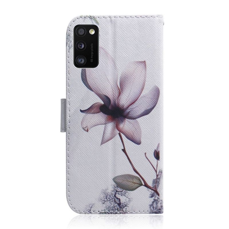 Lederhüllen Samsung Galaxy A41 Alte Rosenblüte