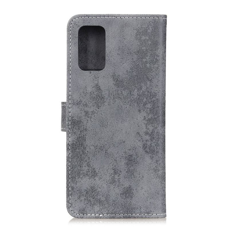 Lederhüllen Samsung Galaxy A41 Grau Handyhülle Vintage Ledereffekt