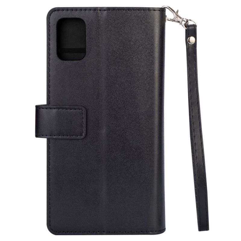 Lederhüllen Samsung Galaxy A41 Schwarz Premium-Geldbörse