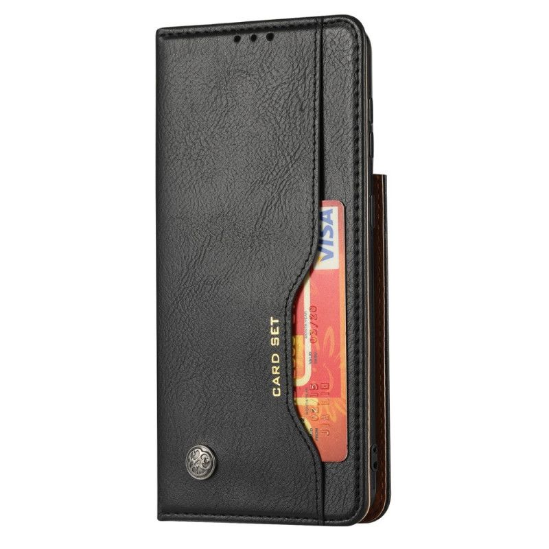 Flip Case Für Samsung Galaxy S21 5G Schwarz Kartenhalter Aus Kunstleder