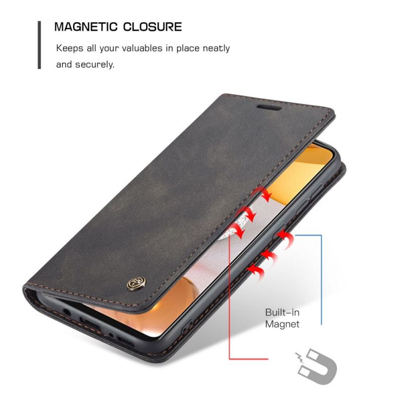 Flip Case Für Samsung Galaxy S21 5G Schwarz Ledertasche