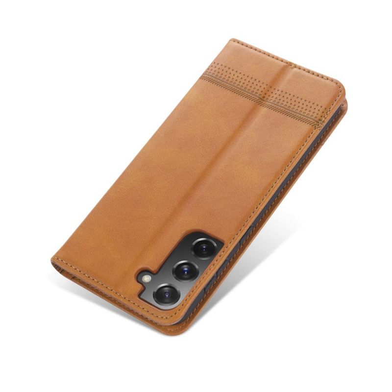 Flip Case Samsung Galaxy S21 5G Schwarz Azns Lederstil