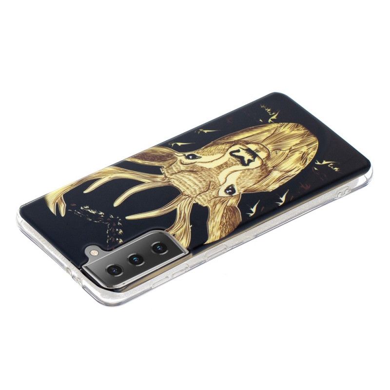 Hülle Für Samsung Galaxy S21 5G Fluoreszierender Majestätischer Hirsch