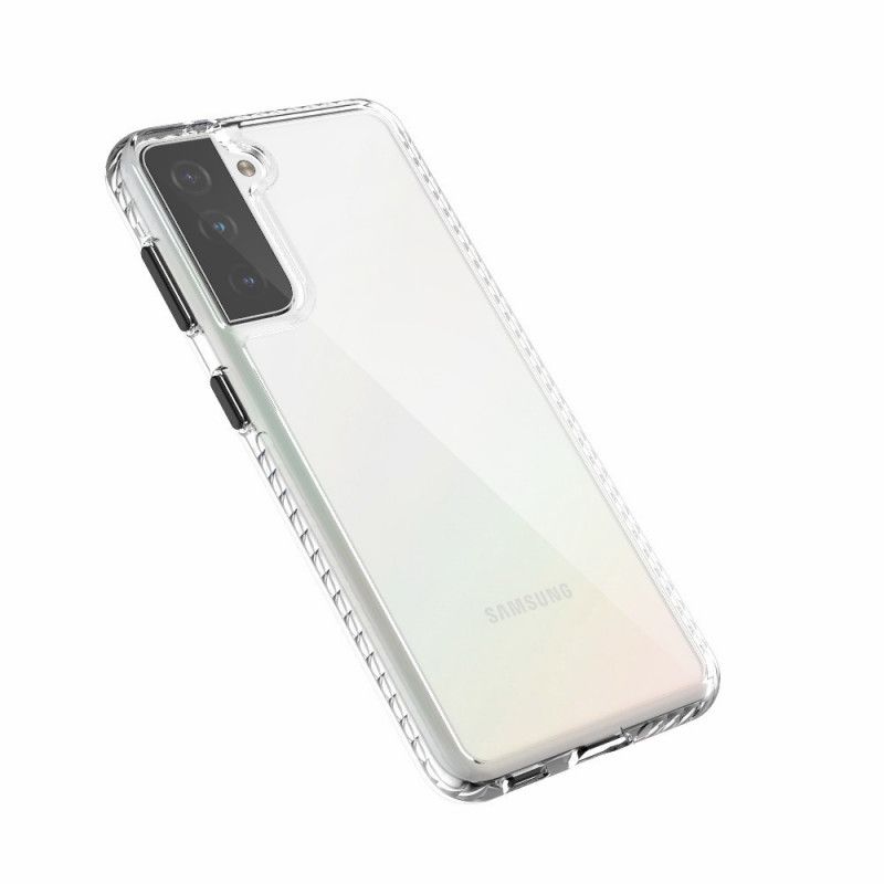Hülle Für Samsung Galaxy S21 5G Schwarz Transparente Farbige Knöpfe