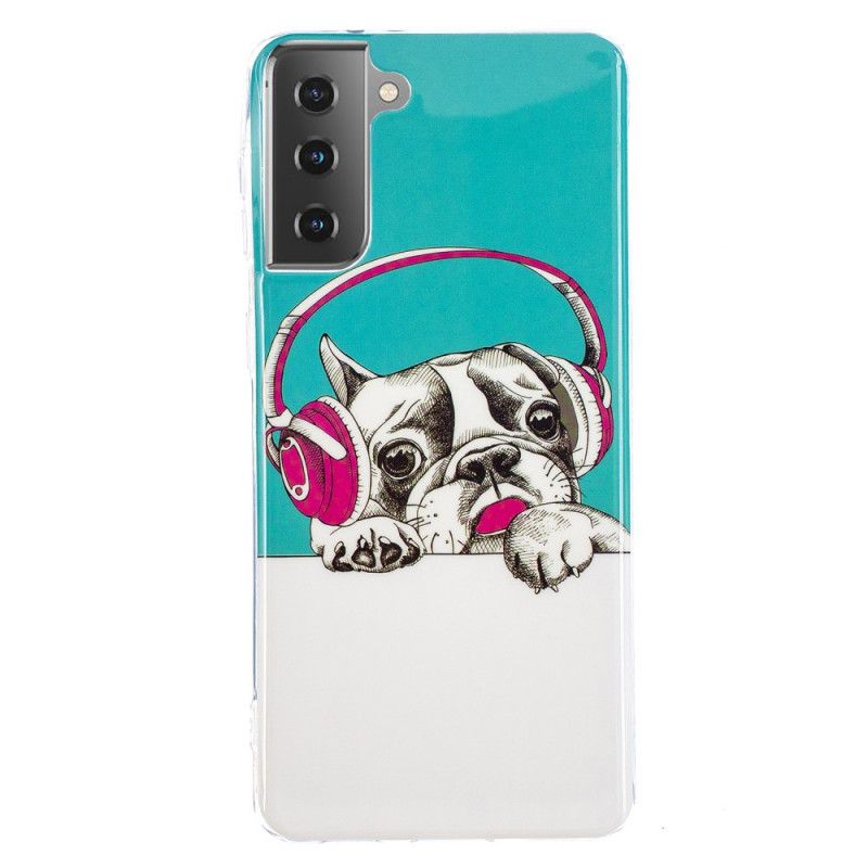 Hülle Samsung Galaxy S21 5G Fluoreszierender Hund