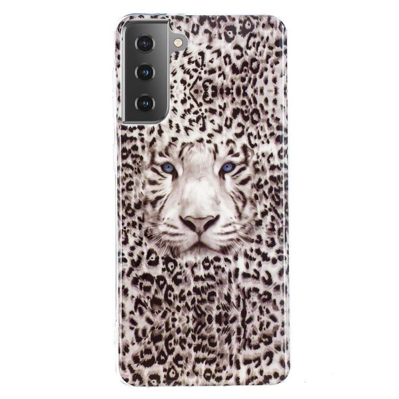 Hülle Samsung Galaxy S21 5G Fluoreszierender Leopard