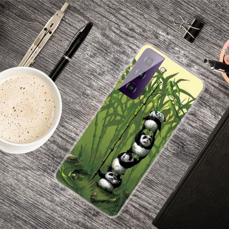 Hülle Samsung Galaxy S21 5G Grün Haufen Pandas