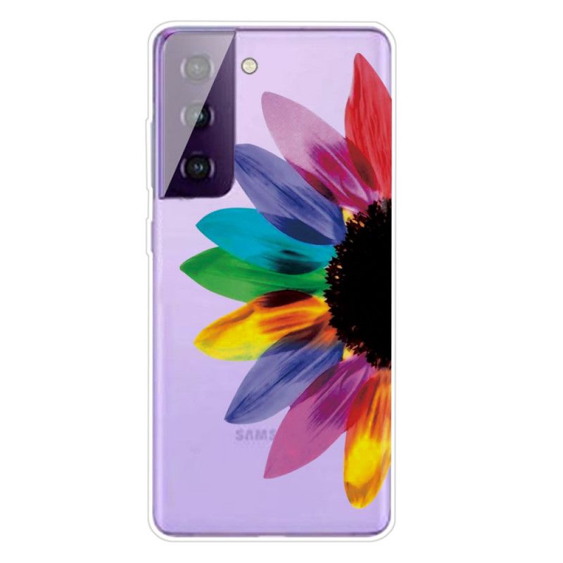 Hülle Samsung Galaxy S21 5G Handyhülle Farbige Blume