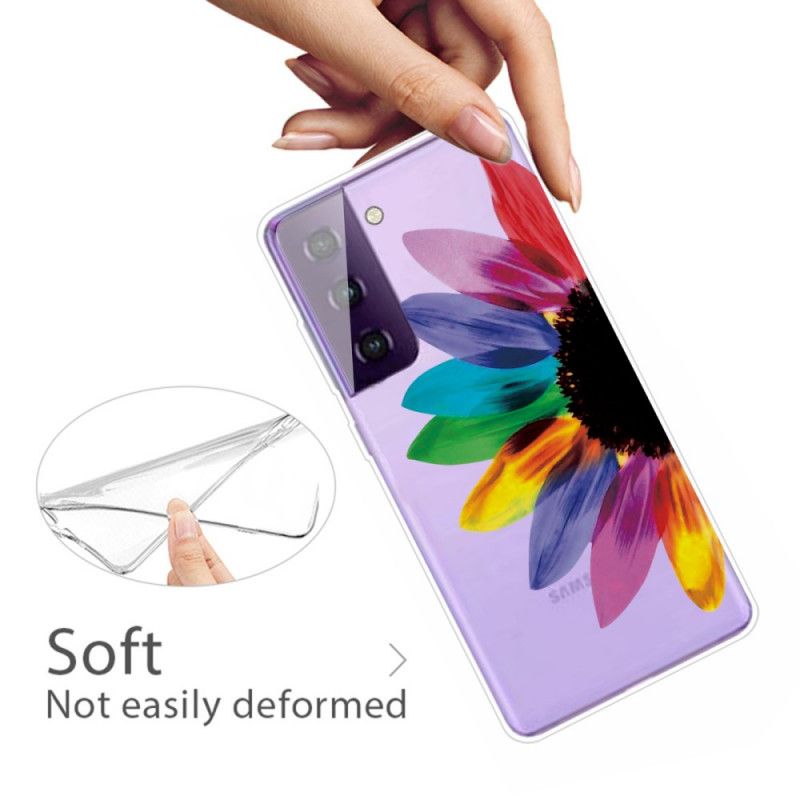 Hülle Samsung Galaxy S21 5G Handyhülle Farbige Blume