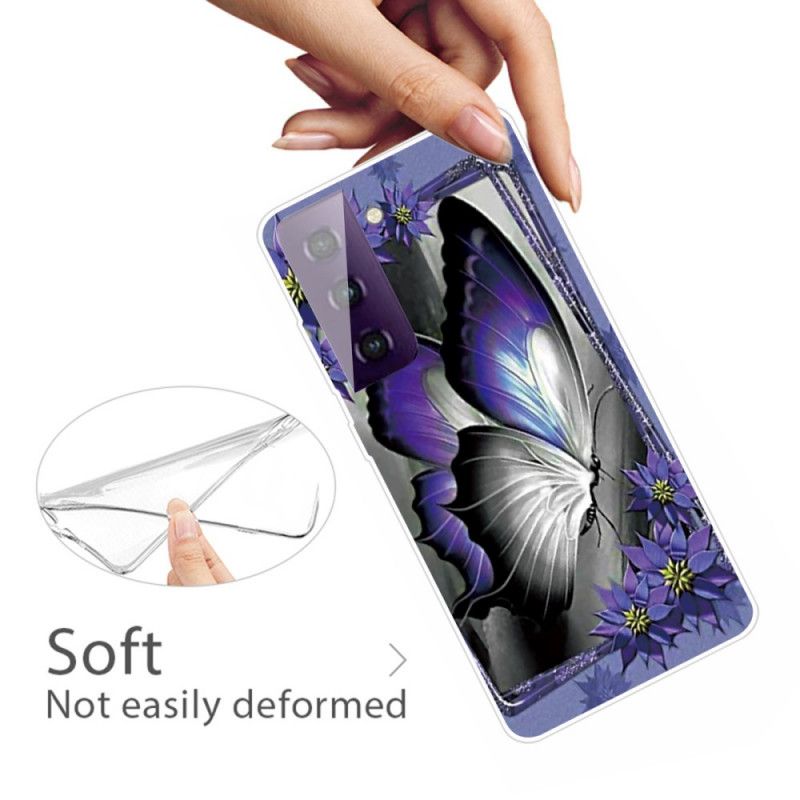 Hülle Samsung Galaxy S21 5G Königlicher Schmetterling