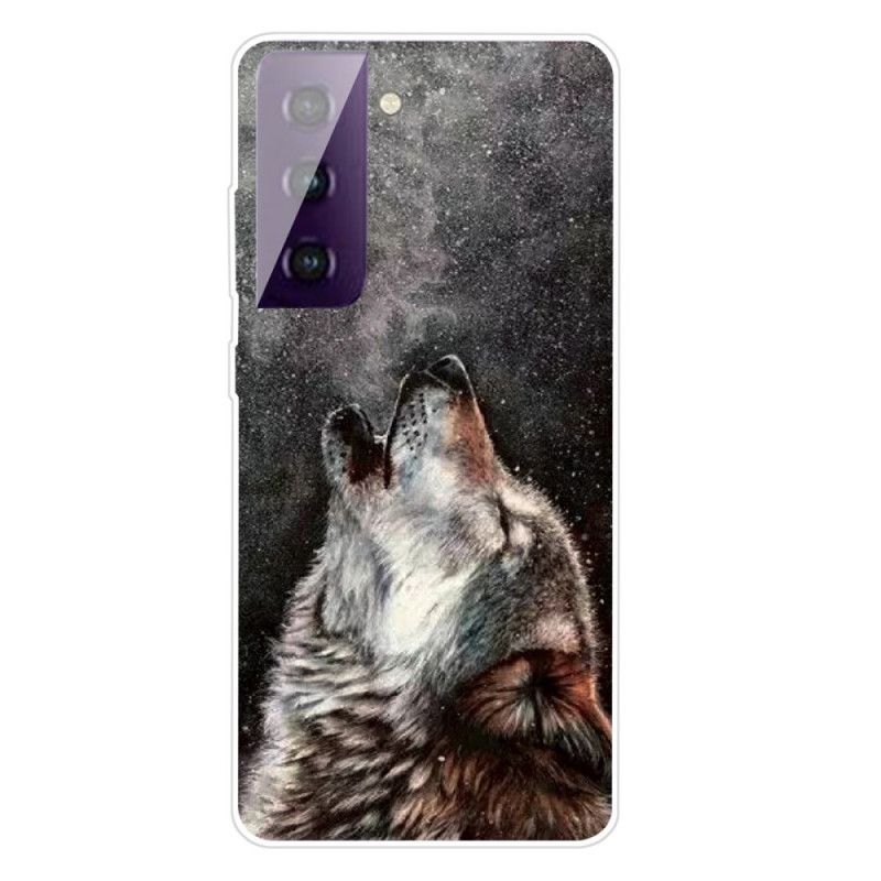 Hülle Samsung Galaxy S21 5G Schwarz Erhabener Wolf