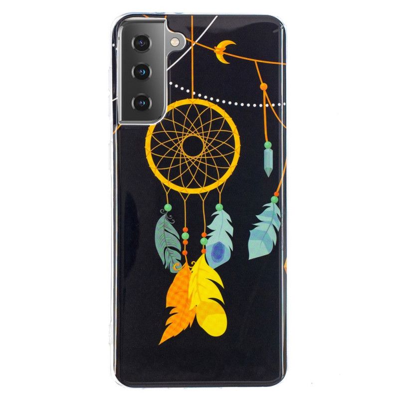 Hülle Samsung Galaxy S21 5G Schwarz Fluoreszierender Traumfänger