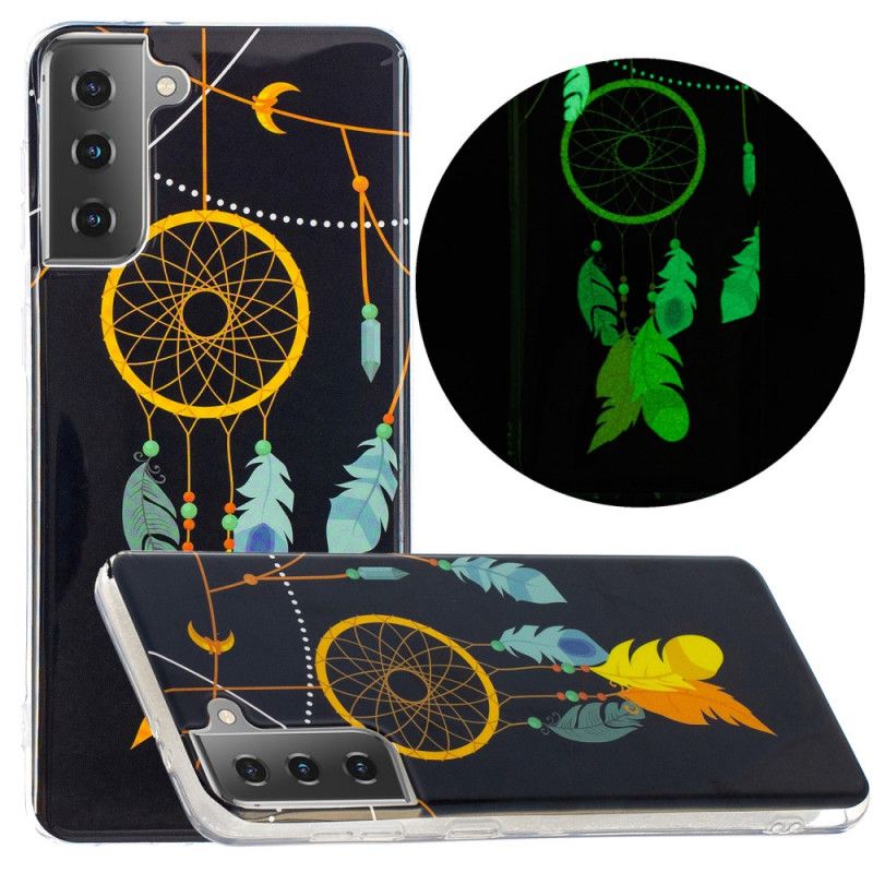 Hülle Samsung Galaxy S21 5G Schwarz Fluoreszierender Traumfänger