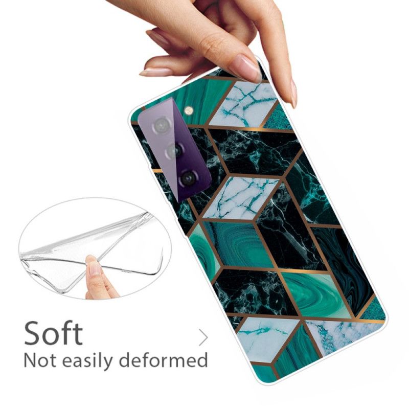 Hülle Samsung Galaxy S21 5G Schwarz Handyhülle Geometrischer Marmor