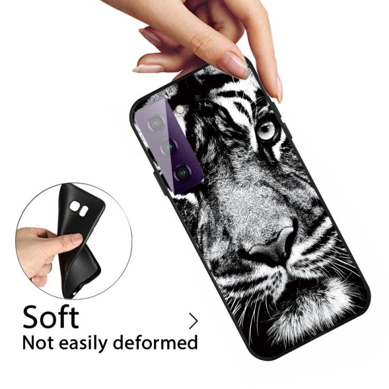Hülle Samsung Galaxy S21 5G Schwarzweiss-Tiger
