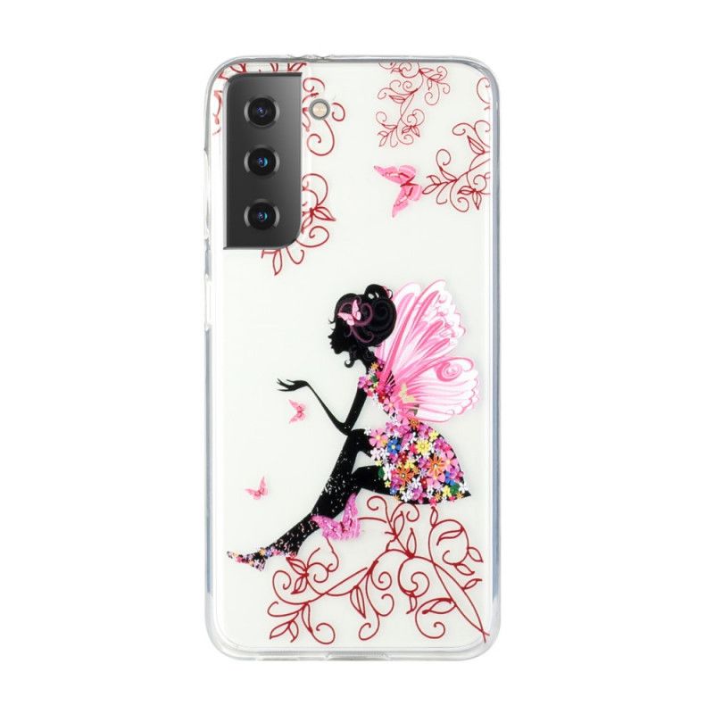 Hülle Samsung Galaxy S21 5G Transparente Blumenfee